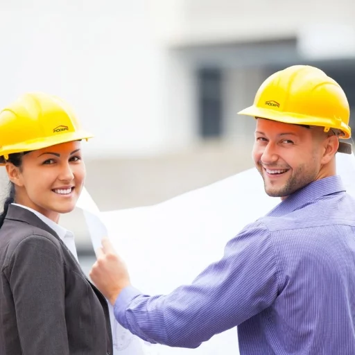 Two RÖDER employees with a project plan in their hands